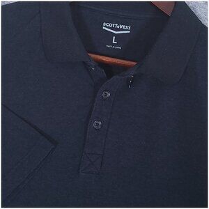 SCOTTeVEST Men's Black Bamboo TEC Polo Travel Shirt 2 Hidden Pockets Large